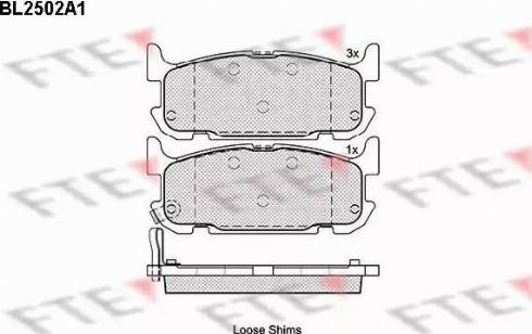 FTE BL2502A1 - Тормозные колодки, дисковые, комплект avtokuzovplus.com.ua