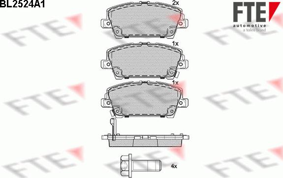 FTE BL2524A1 - Тормозные колодки, дисковые, комплект avtokuzovplus.com.ua