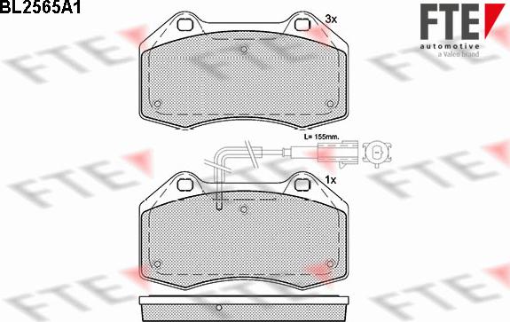 FTE BL2565A1 - Гальмівні колодки, дискові гальма autocars.com.ua