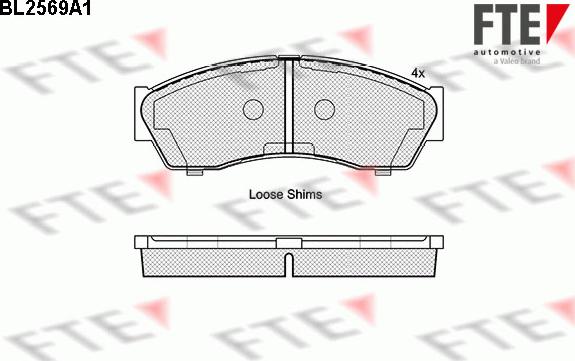 FTE BL2569A1 - Тормозные колодки, дисковые, комплект avtokuzovplus.com.ua