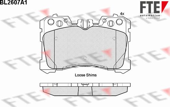 FTE BL2607A1 - Тормозные колодки, дисковые, комплект avtokuzovplus.com.ua