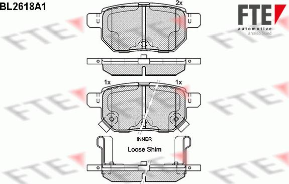 FTE BL2618A1 - Гальмівні колодки, дискові гальма autocars.com.ua