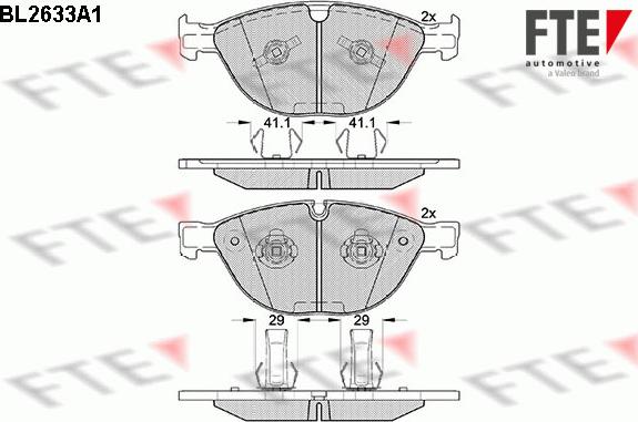 FTE BL2633A1 - Гальмівні колодки, дискові гальма autocars.com.ua