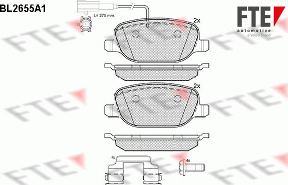 FTE BL2655A1 - Тормозные колодки, дисковые, комплект avtokuzovplus.com.ua