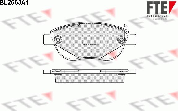 FTE BL2663A1 - Тормозные колодки, дисковые, комплект avtokuzovplus.com.ua