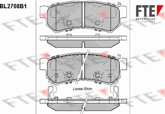 FTE BL2708B1 - Гальмівні колодки, дискові гальма autocars.com.ua