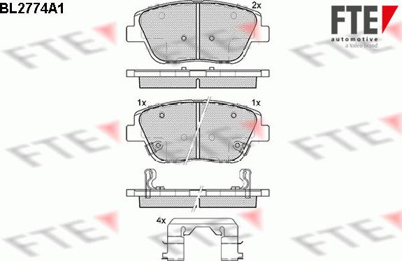 FTE BL2774A1 - Тормозные колодки, дисковые, комплект avtokuzovplus.com.ua