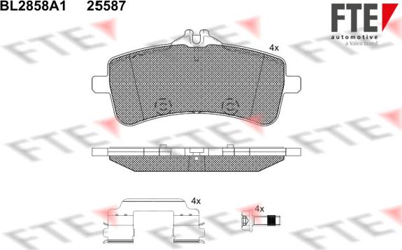 FTE BL2858A1 - Гальмівні колодки, дискові гальма autocars.com.ua