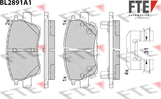 FTE BL2891A1 - Гальмівні колодки, дискові гальма autocars.com.ua