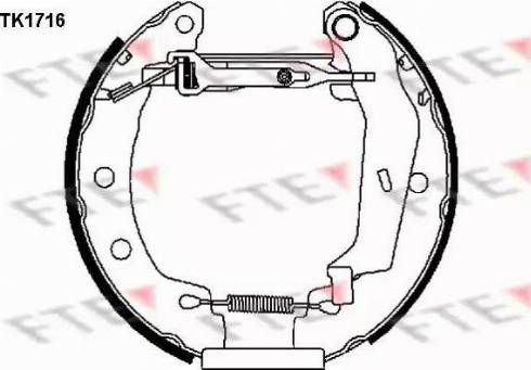 FTE TK1716 - Комплект гальм, барабанний механізм autocars.com.ua