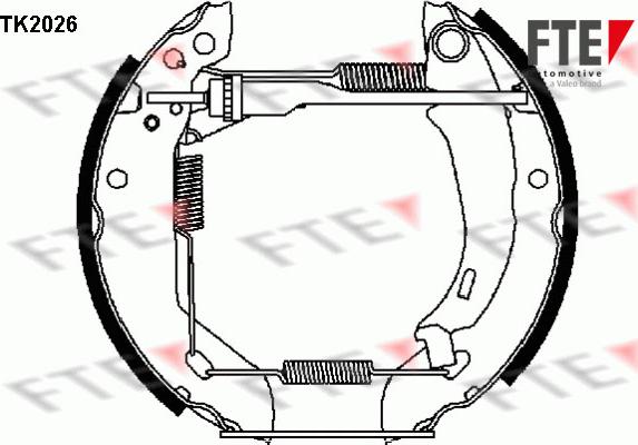 FTE TK2026 - Комплект гальм, барабанний механізм autocars.com.ua