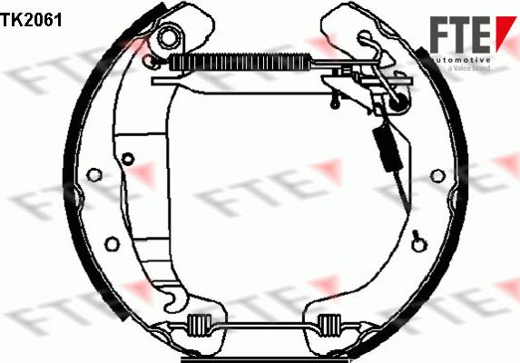FTE TK2061 - Комплект тормозных колодок, барабанные avtokuzovplus.com.ua
