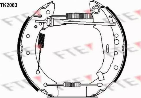 FTE TK2063 - Комплект тормозных колодок, барабанные avtokuzovplus.com.ua