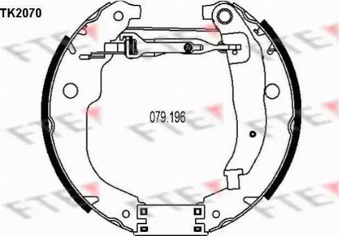 FTE TK2070 - Комплект тормозных колодок, барабанные avtokuzovplus.com.ua