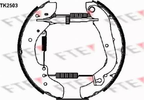 FTE TK2503 - Комплект тормозных колодок, барабанные autodnr.net