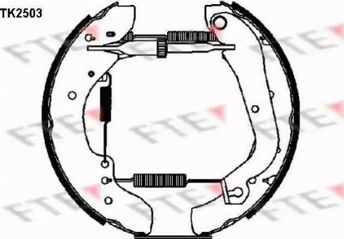 FTE TK2503 - Комплект тормозных колодок, барабанные avtokuzovplus.com.ua