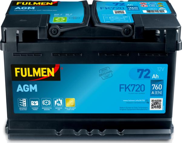 Fulmen FK720 - Стартерна акумуляторна батарея, АКБ autocars.com.ua