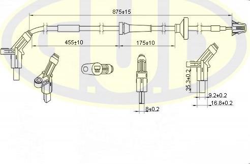 G.U.D. GABS01031 - Датчик ABS, частота обертання колеса autocars.com.ua