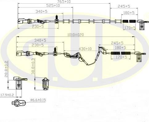 G.U.D. GABS03130 - Датчик ABS, частота обертання колеса autocars.com.ua