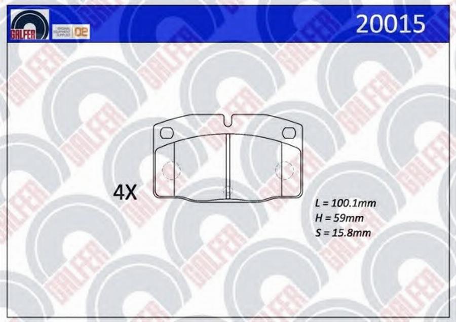 Galfer 20015 - Тормозные колодки, дисковые, комплект avtokuzovplus.com.ua