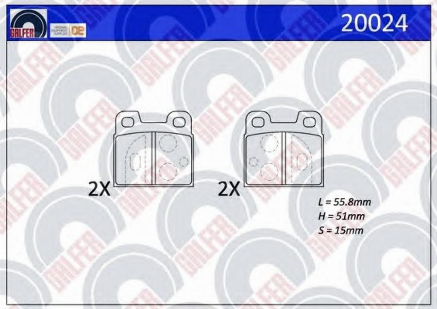 Galfer 20024 - Тормозные колодки, дисковые, комплект autodnr.net