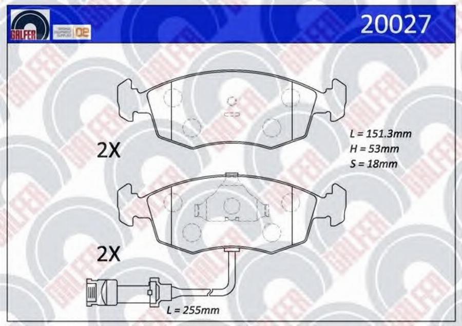 Galfer 20027 - Тормозные колодки, дисковые, комплект avtokuzovplus.com.ua