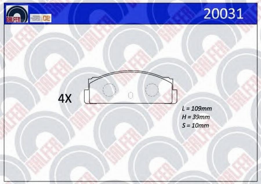 Galfer 20031 - Тормозные колодки, дисковые, комплект avtokuzovplus.com.ua