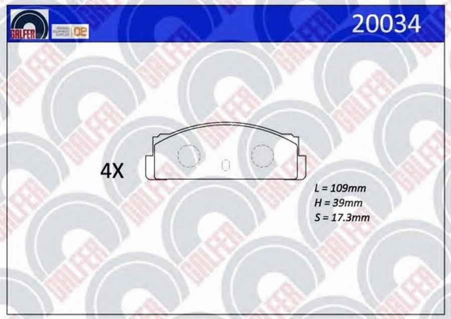 Galfer 20034 - Тормозные колодки, дисковые, комплект avtokuzovplus.com.ua