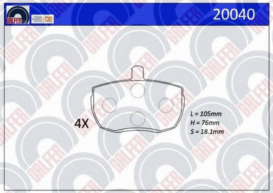 Galfer 20040 - Гальмівні колодки, дискові гальма autocars.com.ua