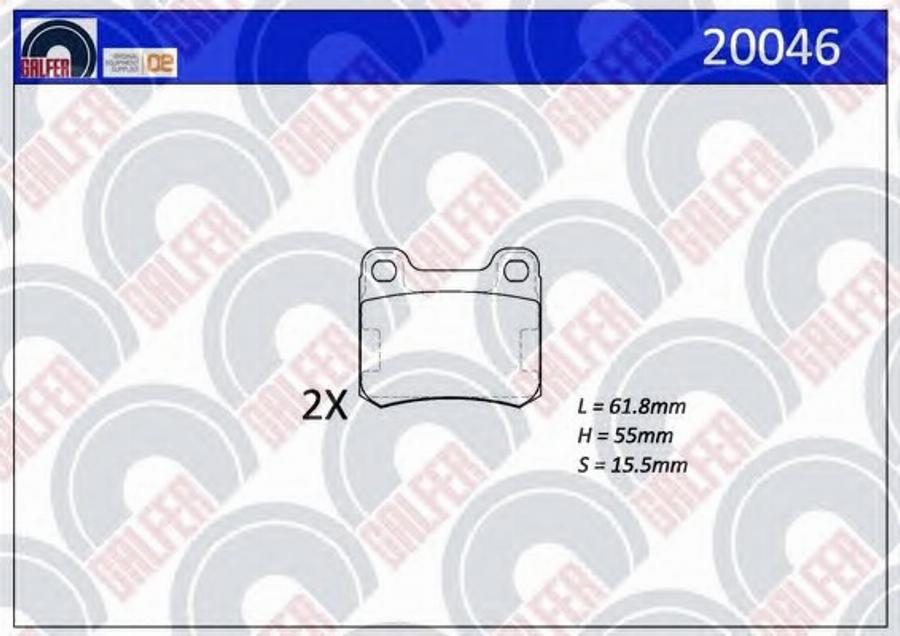 Galfer 20046 - Тормозные колодки, дисковые, комплект avtokuzovplus.com.ua