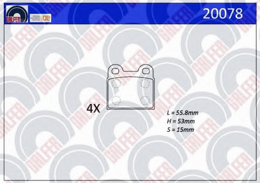 Galfer 20078 - Тормозные колодки, дисковые, комплект avtokuzovplus.com.ua