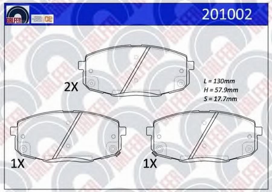 Galfer 201002 - Гальмівні колодки, дискові гальма autocars.com.ua