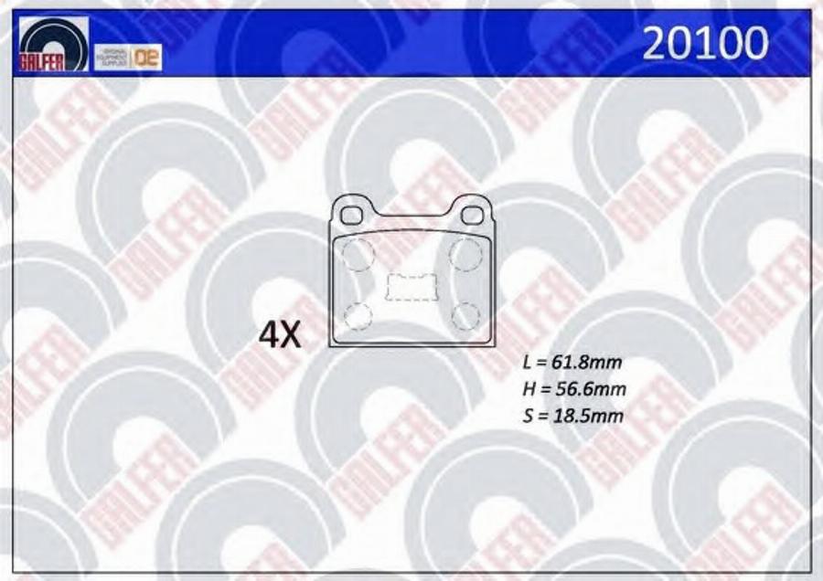 Galfer 20100 - Тормозные колодки, дисковые, комплект avtokuzovplus.com.ua