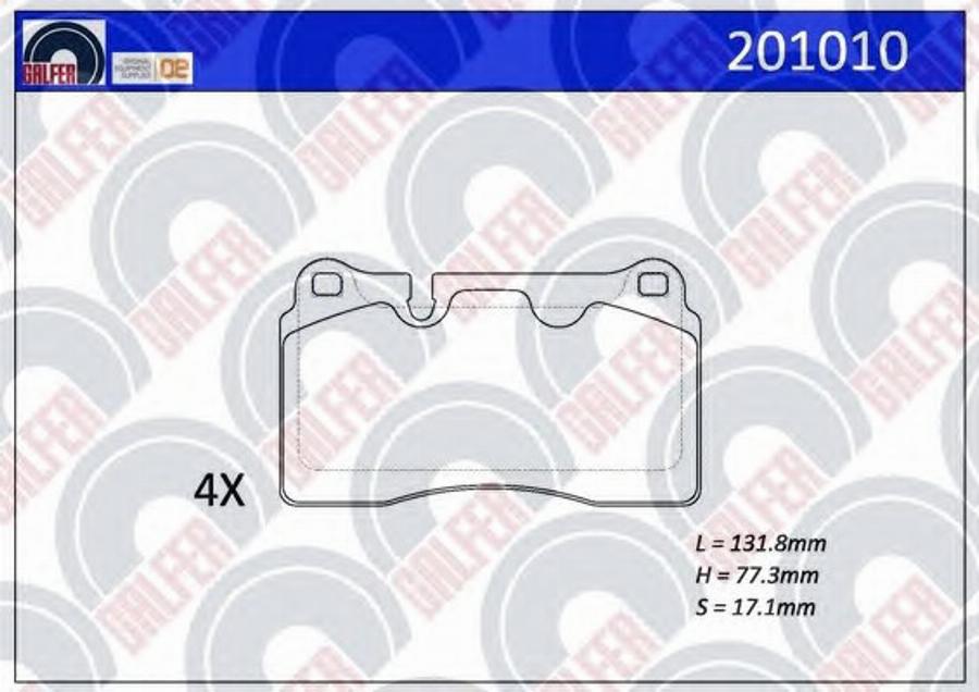 Galfer 201010 - Тормозные колодки, дисковые, комплект avtokuzovplus.com.ua