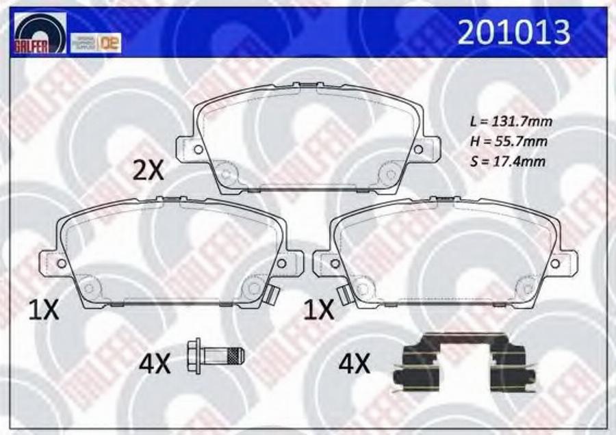 Galfer 201013 - Гальмівні колодки, дискові гальма autocars.com.ua