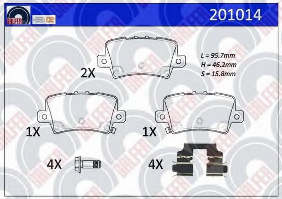 Galfer 201014 - Тормозные колодки, дисковые, комплект avtokuzovplus.com.ua