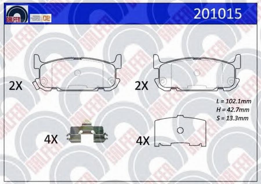 Galfer 201015 - Тормозные колодки, дисковые, комплект avtokuzovplus.com.ua