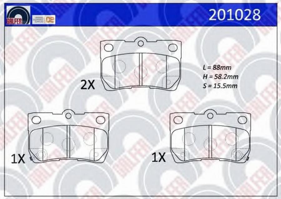 Galfer 201028 - Гальмівні колодки, дискові гальма autocars.com.ua