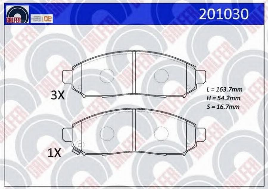 Galfer 201030 - Тормозные колодки, дисковые, комплект avtokuzovplus.com.ua