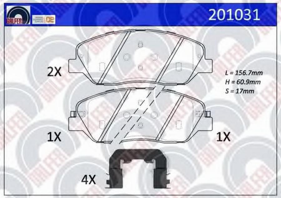 Galfer 201031 - Тормозные колодки, дисковые, комплект avtokuzovplus.com.ua