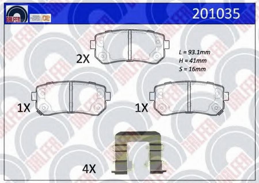 Galfer 201035 - Гальмівні колодки, дискові гальма autocars.com.ua