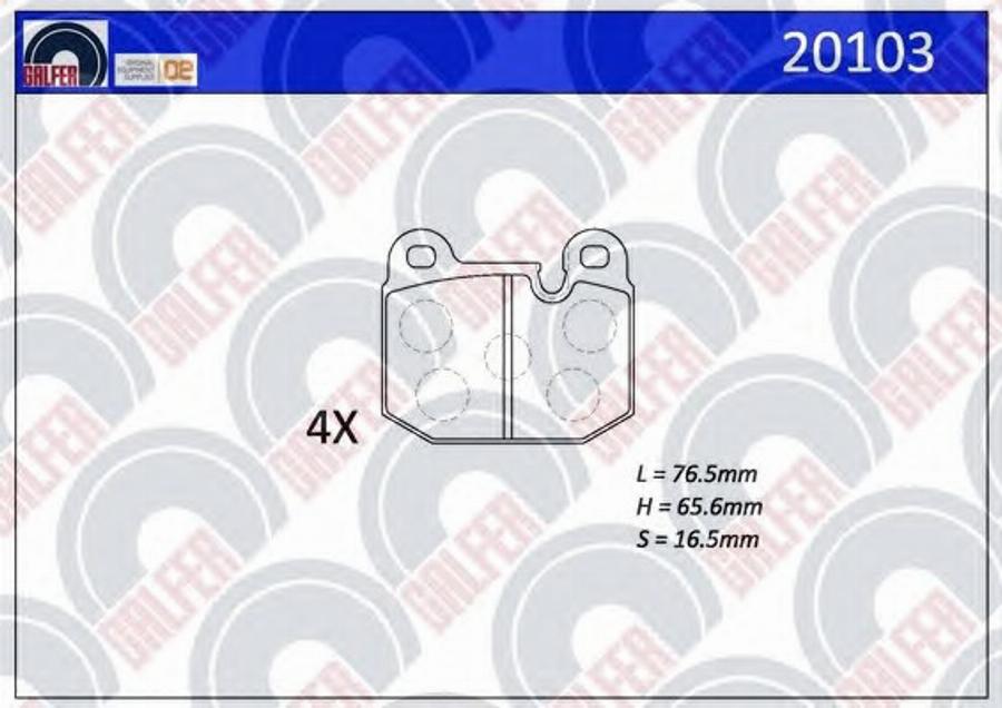 Galfer 20103 - Тормозные колодки, дисковые, комплект autodnr.net