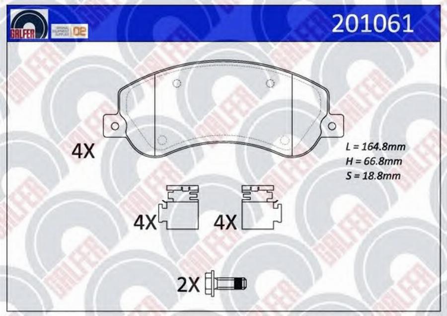 Galfer 201061 - Тормозные колодки, дисковые, комплект avtokuzovplus.com.ua