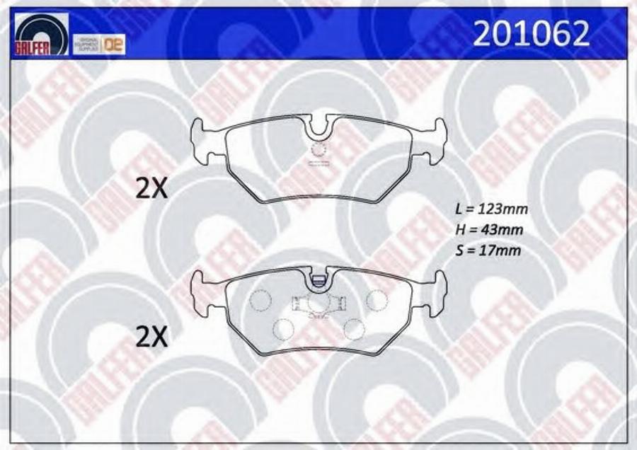 Galfer 201062 - Гальмівні колодки, дискові гальма autocars.com.ua