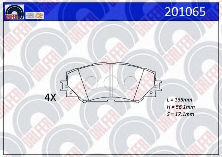 Galfer 201065 - Гальмівні колодки, дискові гальма autocars.com.ua