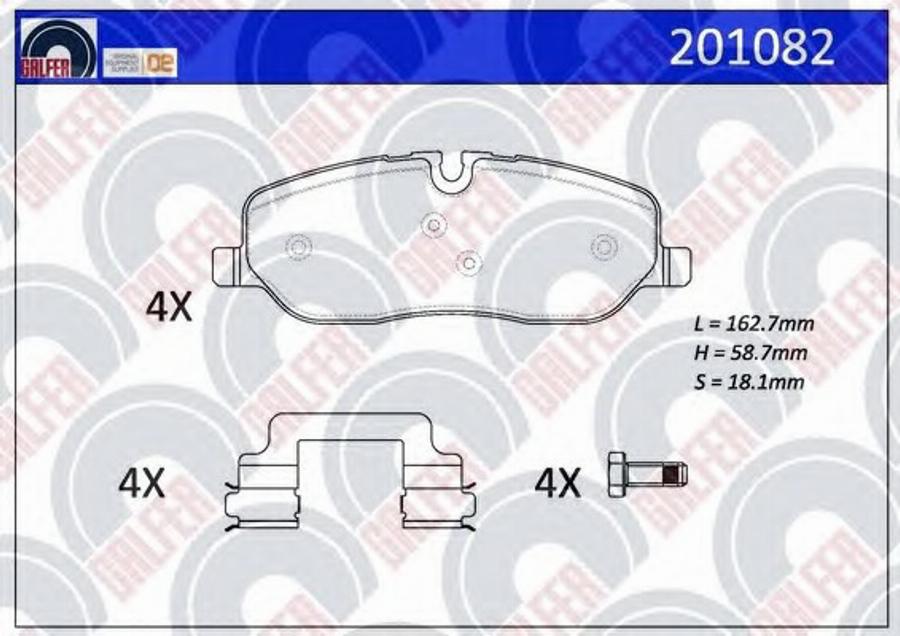 Galfer 201082 - Гальмівні колодки, дискові гальма autocars.com.ua