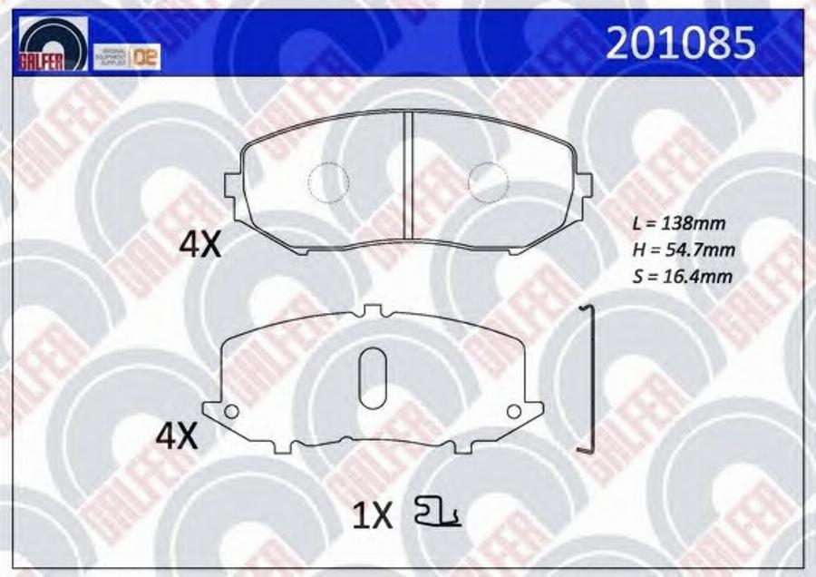 Galfer 201085 - Тормозные колодки, дисковые, комплект avtokuzovplus.com.ua