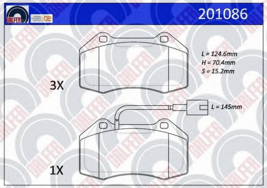 Galfer 201086 - Гальмівні колодки, дискові гальма autocars.com.ua