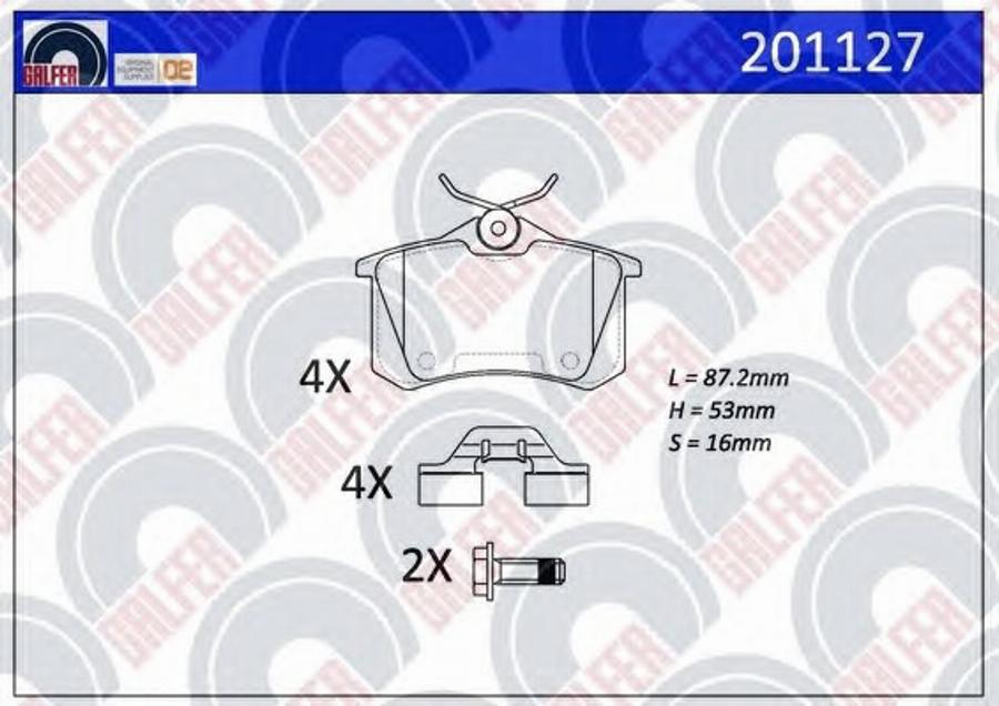 Galfer 201127 - Тормозные колодки, дисковые, комплект avtokuzovplus.com.ua