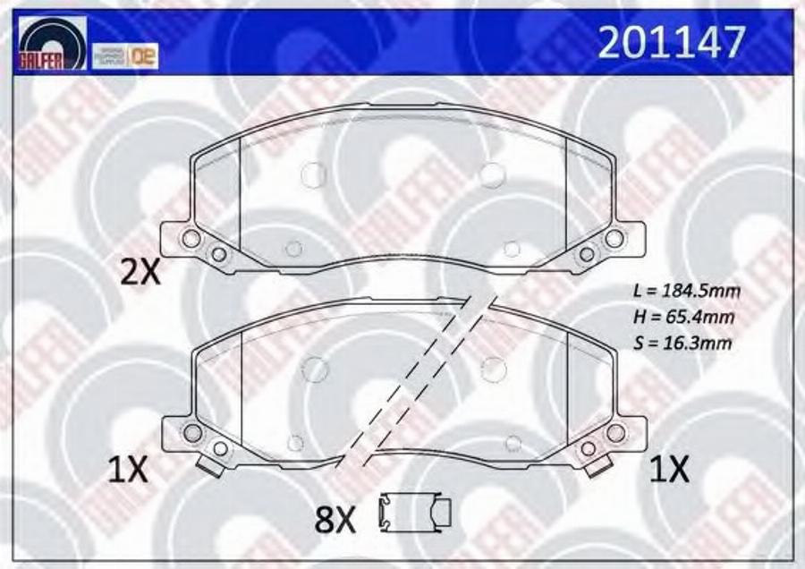 Galfer 201147 - Тормозные колодки, дисковые, комплект avtokuzovplus.com.ua